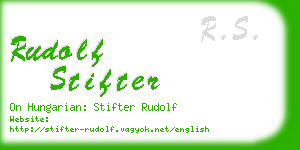 rudolf stifter business card